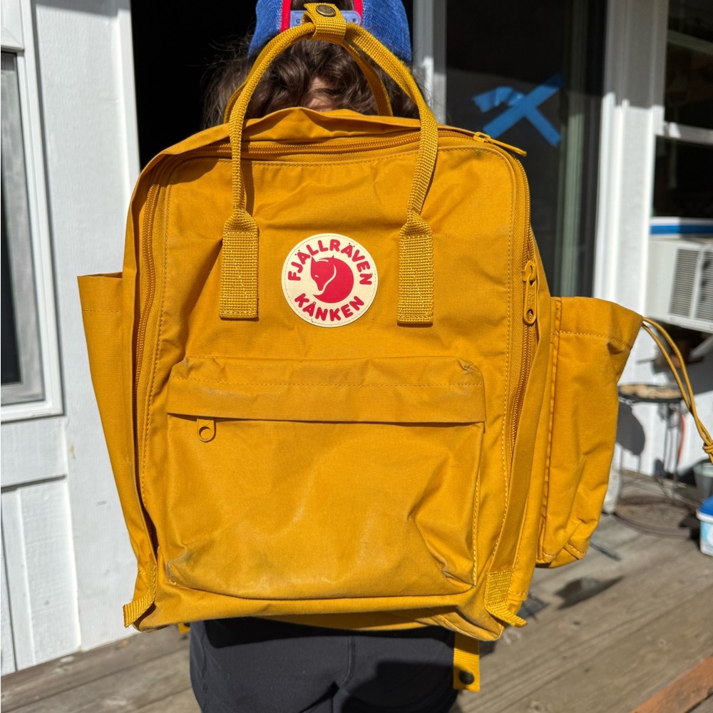 Fjallraven Kanken Backpack in Mustard Yellow Interior